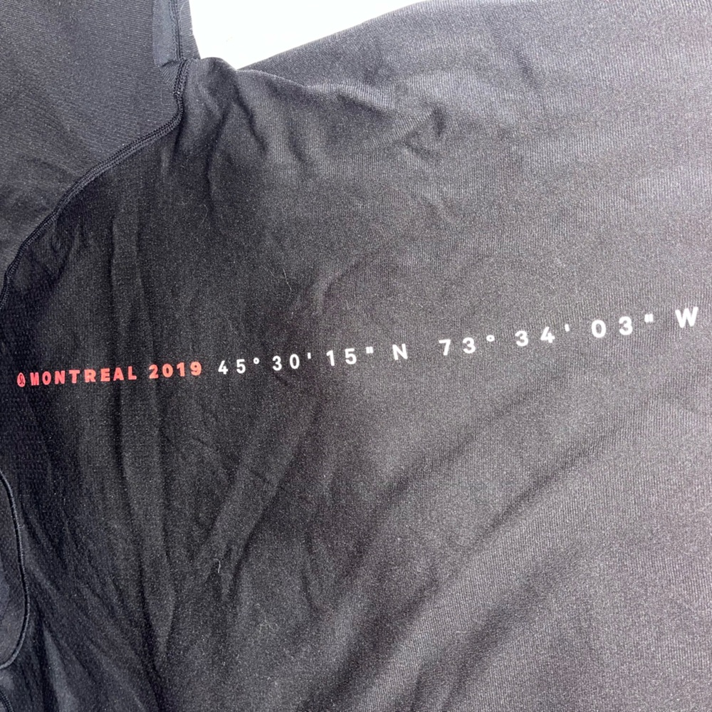Lululemon Montreal Marathon Tee Black Coordinates T-Shirt Men's Size XL - Picture 4 of 6